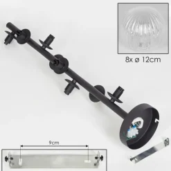 hofstein Plafonnier - Verre 12 cm Chehalis Clair, 8 lumières