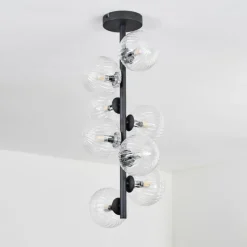 hofstein Plafonnier - Verre 12 cm Chehalis Clair, 8 lumières