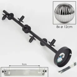 Suspension Verre Fumé-hofstein Plafonnier - Verre 12 cm Chehalis Fumé, 8 lumières