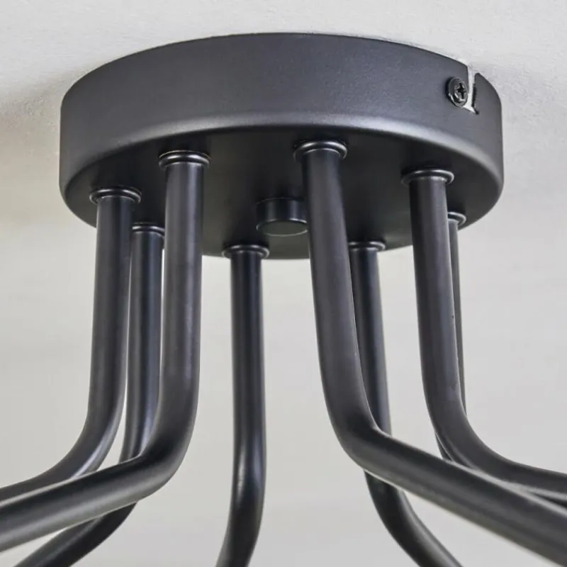 Lampes Dorées-hofstein Plafonnier - Verre 10 cm Chehalis Or, Noir, 8 lumières