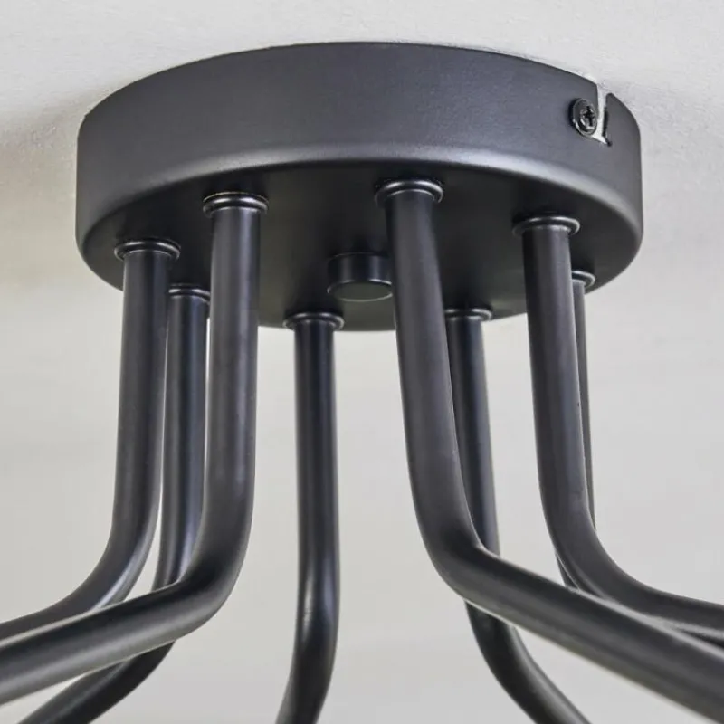 Lampes Dorées-hofstein Plafonnier - Verre 15 cm Chehalis Or, Noir, 8 lumières