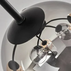 hofstein Plafonnier - Verre 15 cm Chehalis Ambre, Clair, Fumé, 6 lumières