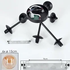 hofstein Plafonnier - Verre 15 cm Chehalis Ambre, 6 lumières