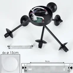 hofstein Plafonnier - Verre 15 cm Chehalis Blanc, 6 lumières