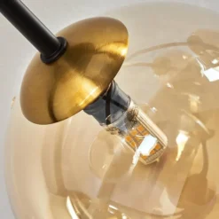 Lampes Art Déco-hofstein Plafonnier - Verre 15 cm Chehalis Or, Noir, 6 lumières