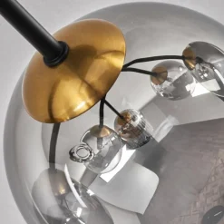 Lampes Art Déco-hofstein Plafonnier - Verre 15 cm Chehalis Or, Noir, 6 lumières