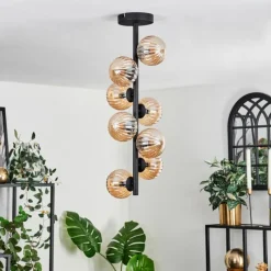 hofstein Plafonnier - Verre 10 cm Chehalis Ambre, 8 lumières