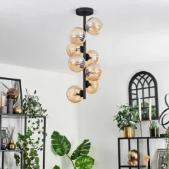 hofstein Plafonnier - Verre 12 cm Chehalis Ambre, 8 lumières