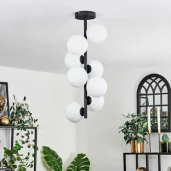 hofstein Plafonnier - Verre 12 cm Chehalis Blanc, 8 lumières