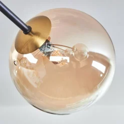 hofstein Plafonnier - Verre 15 cm Chehalis Or, Noir, 8 lumières