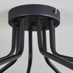 hofstein Plafonnier - Verre 15 cm Chehalis Or, Noir, 8 lumières