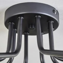 hofstein Plafonnier - Verre 10 cm Chehalis Or, Noir, 8 lumières