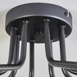 hofstein Plafonnier - Verre 12 cm Chehalis Or, Noir, 8 lumières