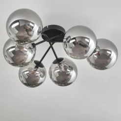 hofstein Plafonnier - Verre 15 cm Chehalis Fumé, 6 lumières