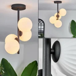 hofstein Plafonnier - Verre 12 cm Chehalis Blanc, 4 lumières