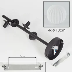 hofstein Plafonnier - Verre 10 cm Chehalis Blanc, 4 lumières