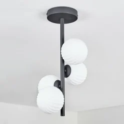 hofstein Plafonnier - Verre 10 cm Chehalis Blanc, 4 lumières