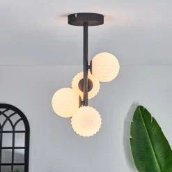 hofstein Plafonnier - Verre 10 cm Chehalis Blanc, 4 lumières