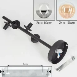 hofstein Plafonnier - Verre 10 cm Chehalis Ambre, Clair, Fumé, 4 lumières