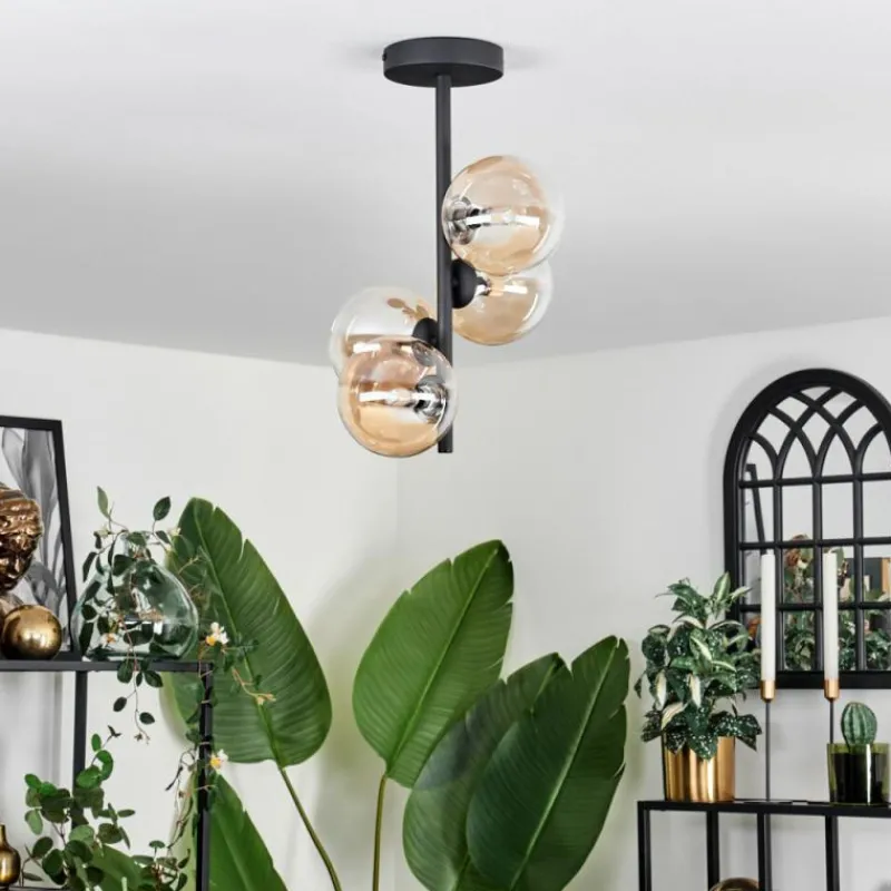 hofstein Plafonnier - Verre 10 cm Chehalis Ambre, Clair, 4 lumières