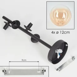 hofstein Plafonnier - Verre 10 cm Chehalis Ambre, Clair, 4 lumières