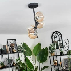 hofstein Plafonnier - Verre 10 cm Chehalis Ambre, Clair, 4 lumières