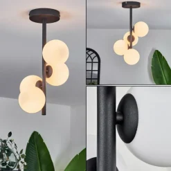 hofstein Plafonnier - Verre 10 cm Chehalis Blanc, 4 lumières