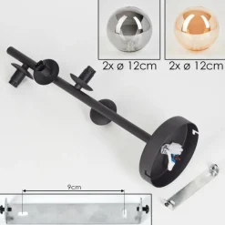 hofstein Plafonnier - Verre 12 cm Chehalis Ambre, Fumé, 4 lumières