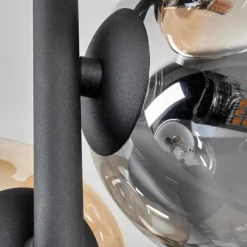 hofstein Plafonnier - Verre 12 cm Chehalis Ambre, Clair, Fumé, 4 lumières