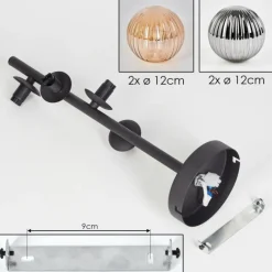 hofstein Plafonnier - Verre 12 cm Chehalis Ambre, Fumé, 4 lumières