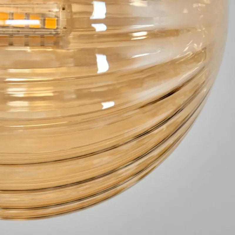 Lampes Dorées-hofstein Plafonnier - Verre 12 cm Chehalis Or, Noir, 8 lumières