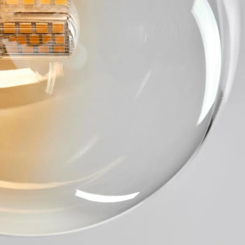 Lampes Dorées-hofstein Plafonnier - Verre 12 cm Chehalis Or, Noir, 8 lumières