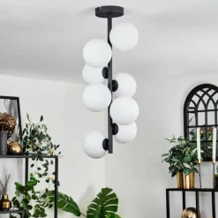 hofstein Plafonnier - Verre 12 cm Chehalis Blanc, 8 lumières