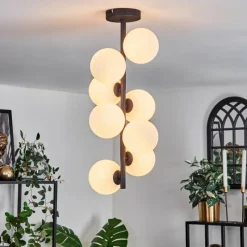 hofstein Plafonnier - Verre 12 cm Chehalis Blanc, 8 lumières