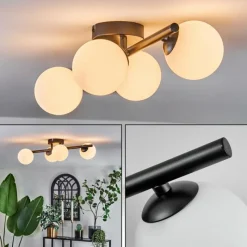 hofstein Plafonnier - Verre 10 cm Chehalis Blanc, 4 lumières