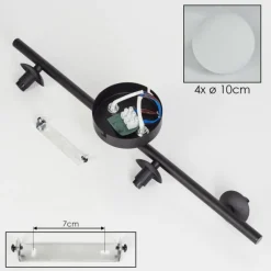 hofstein Plafonnier - Verre 10 cm Chehalis Blanc, 4 lumières