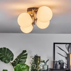 hofstein Plafonnier - Verre 10 cm Chehalis Blanc, 4 lumières