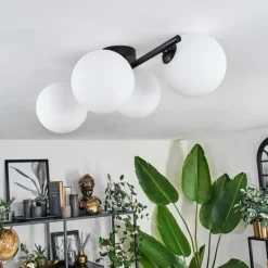 hofstein Plafonnier - Verre 15 cm Chehalis Blanc, 4 lumières