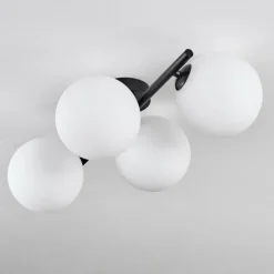 hofstein Plafonnier - Verre 15 cm Chehalis Blanc, 4 lumières