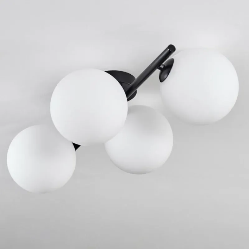 hofstein Plafonnier - Verre 15 cm Chehalis Blanc, 4 lumières