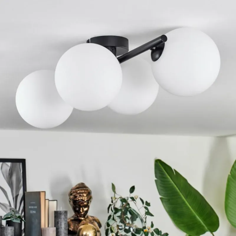 hofstein Plafonnier - Verre 15 cm Chehalis Blanc, 4 lumières