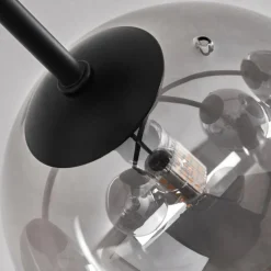 hofstein Plafonnier - Verre 12 cm, 15cm Chehalis Fumé, 6 lumières