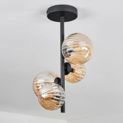 hofstein Plafonnier - Verre 10 cm,12 cm Chehalis Ambre, 4 lumières