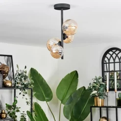 hofstein Plafonnier - Verre 10 cm,12 cm Chehalis Ambre, 4 lumières