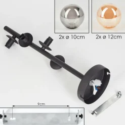 hofstein Plafonnier - Verre 10 cm, 12cm Chehalis Ambre, Fumé, 4 lumières