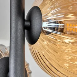 hofstein Plafonnier - Verre 10 cm, 12cm, 15cm Chehalis Ambre, Fumé, 8 lumières