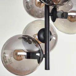 hofstein Plafonnier - Verre 15 cm Gastor Fumé, 8 lumières