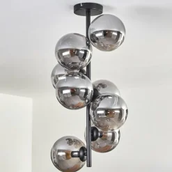 hofstein Plafonnier - Verre 15 cm Gastor Fumé, 8 lumières