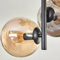 hofstein Plafonnier - Verre 15 cm Gastor Ambre, Fumé, 8 lumières