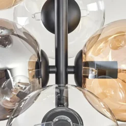 hofstein Plafonnier - Verre 15 cm Gastor Ambre, Clair, Fumé, 8 lumières